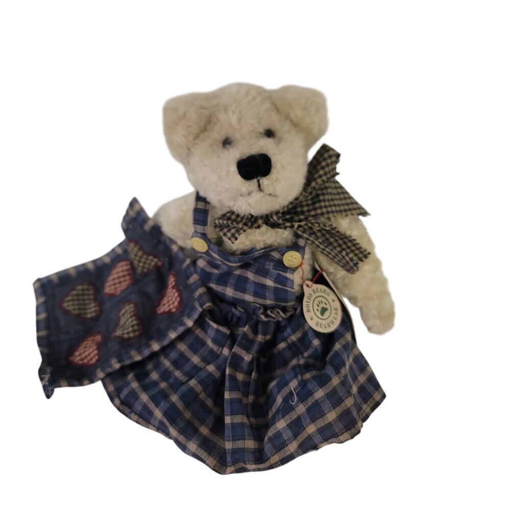 Boyds Bears 10" Chamomile Q Quignapple Plush Articulated Patch Quilt Chamomile